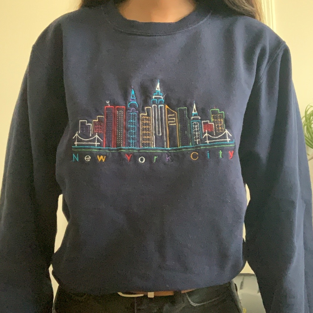 NYC blue sweater